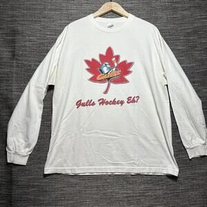 San DIego Gulls Shirt Men's XL White Long Sleeve Vintage Early 2000's Gulls EH?
